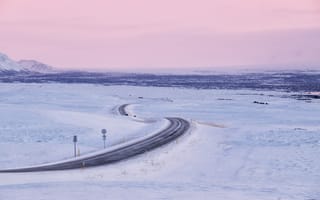 Обои дорога, снег, зима
