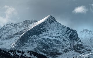 Картинка гора, вершина, заснеженный