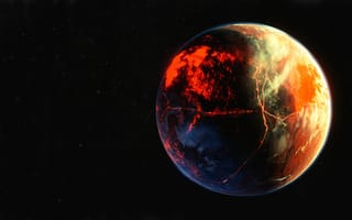 Картинка планета, поверхность, атмосфера