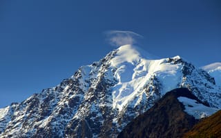 Картинка гора, вершина, заснеженный