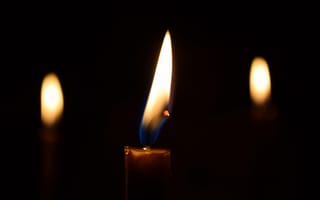Обои свеча, огонь, темнота