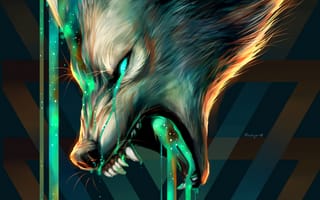 Картинка волк, оскал, агрессия