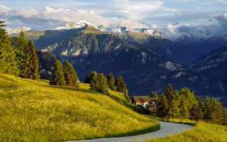 Картинка горы, альпы, луг