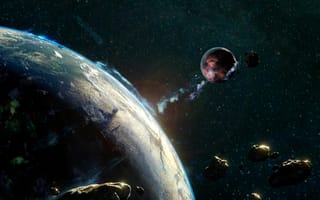 Картинка астероид, метеорит, космос