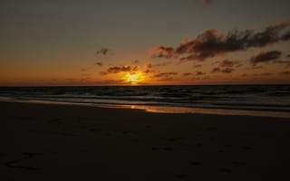Картинка закат, солнце, пляж