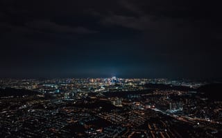 Картинка ночной город, мегаполис, здания
