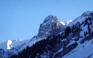 Картинка горы, склон, снег
