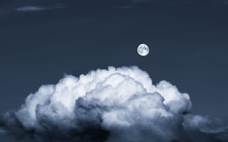 Картинка луна, полнолуние, облака