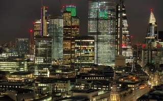Картинка ночной город, здания, архитектура