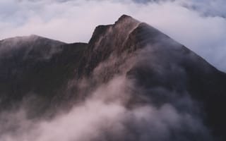 Картинка горы, склон, туман