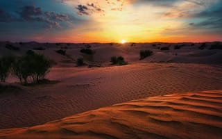Картинка пустыня, закат, песок