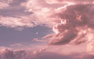 Картинка луна, облака, небо