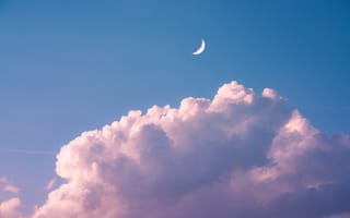 Картинка облако, луна, небо