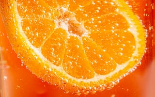 Картинка апельсин, долька, пузыри