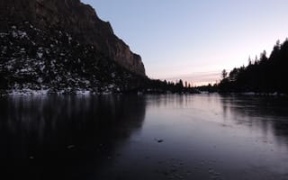 Картинка озеро, лед, гора