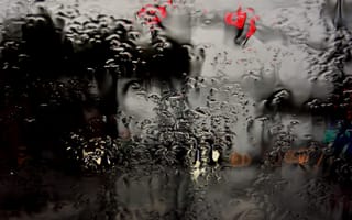 Картинка стекло, дождь, макро