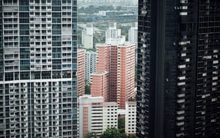 Картинка здания, небоскребы, вид сверху