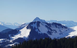Обои гора, вершина, снег