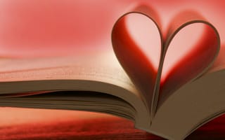 Обои книга, страницы, сердце