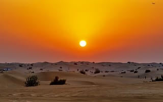 Картинка пустыня, закат, дюны