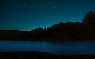 Картинка ночь, звезды, озеро