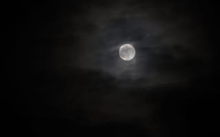 Картинка полнолуние, луна, облака