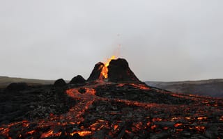 Картинка вулкан, лава, извержение