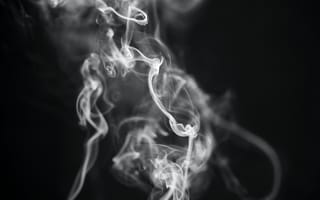 Картинка дым, изгибы, черно-белый