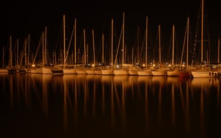 Картинка лодки, вода, ночь