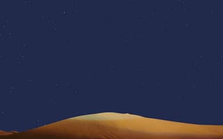 Картинка пустыня, холм, звездное небо