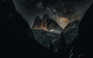 Картинка горы, звезды, ночь
