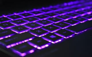 Картинка клавиатура, подсветка, фиолетовый