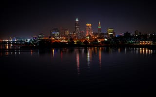 Картинка ночной город, город, здания
