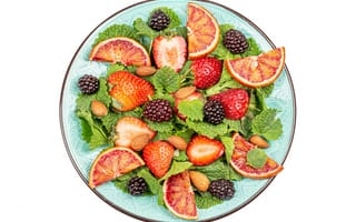 Картинка фрукты, ягоды, тарелка