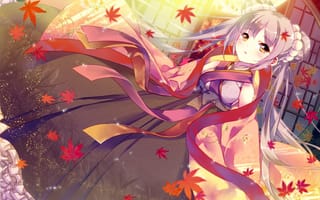 Картинка девушка, кимоно, аниме