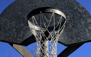 Картинка баскетбольное кольцо, сетка, небо