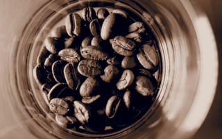 Картинка кофейные зерна, кофе, банка