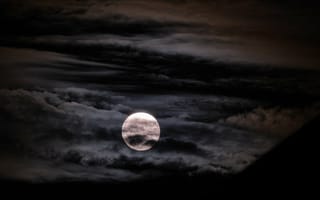 Картинка луна, полнолуние, облака