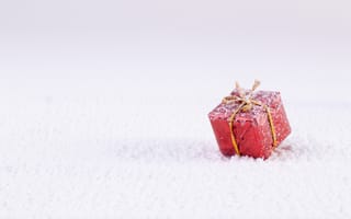 Картинка подарок, коробка, снег