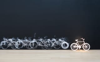 Картинка велосипед, подсветка, след