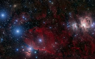 Картинка туманность ориона, звезды, свечение