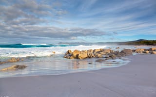 Картинка побережье, пляж, камни