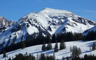 Картинка гора, склон, снег