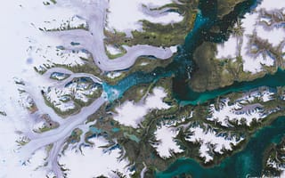 Картинка ледники, гренландия, вид сверху