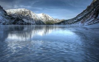 Картинка горы, озеро, лед