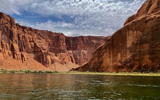Картинка каньон, озеро, скалы