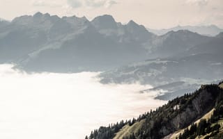 Картинка горы, туман, пейзаж