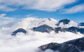 Картинка горы, облака, природа
