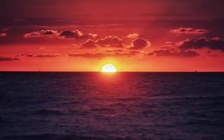 Картинка солнце, закат, море
