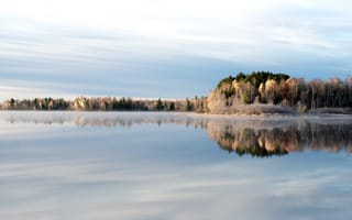 Картинка деревья, озеро, отражение